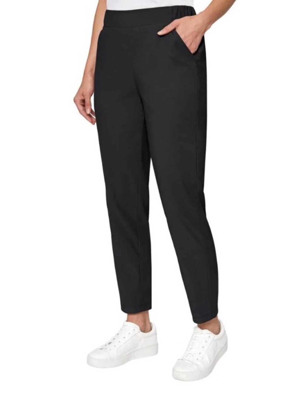 Mondetta Black Ankle-Length Pull-On Tapered Pants